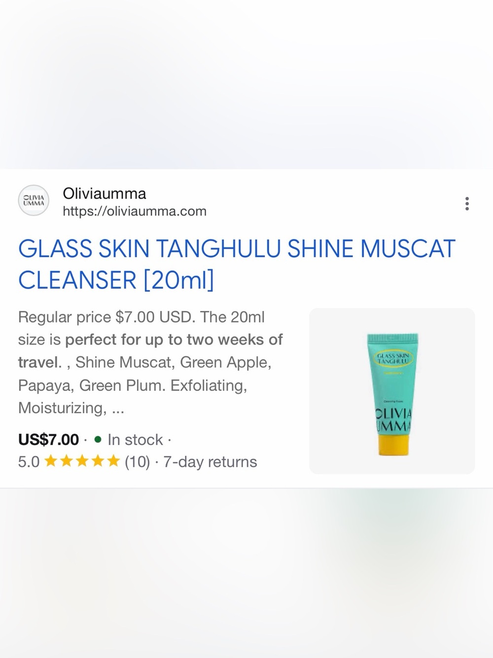 Glass Skin Tanghulu Shine Muscat Cleanser - White/Teal